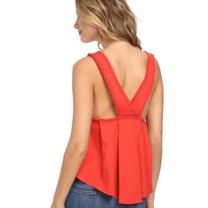 Free People Cupcake Jersey Red Racerback Tank